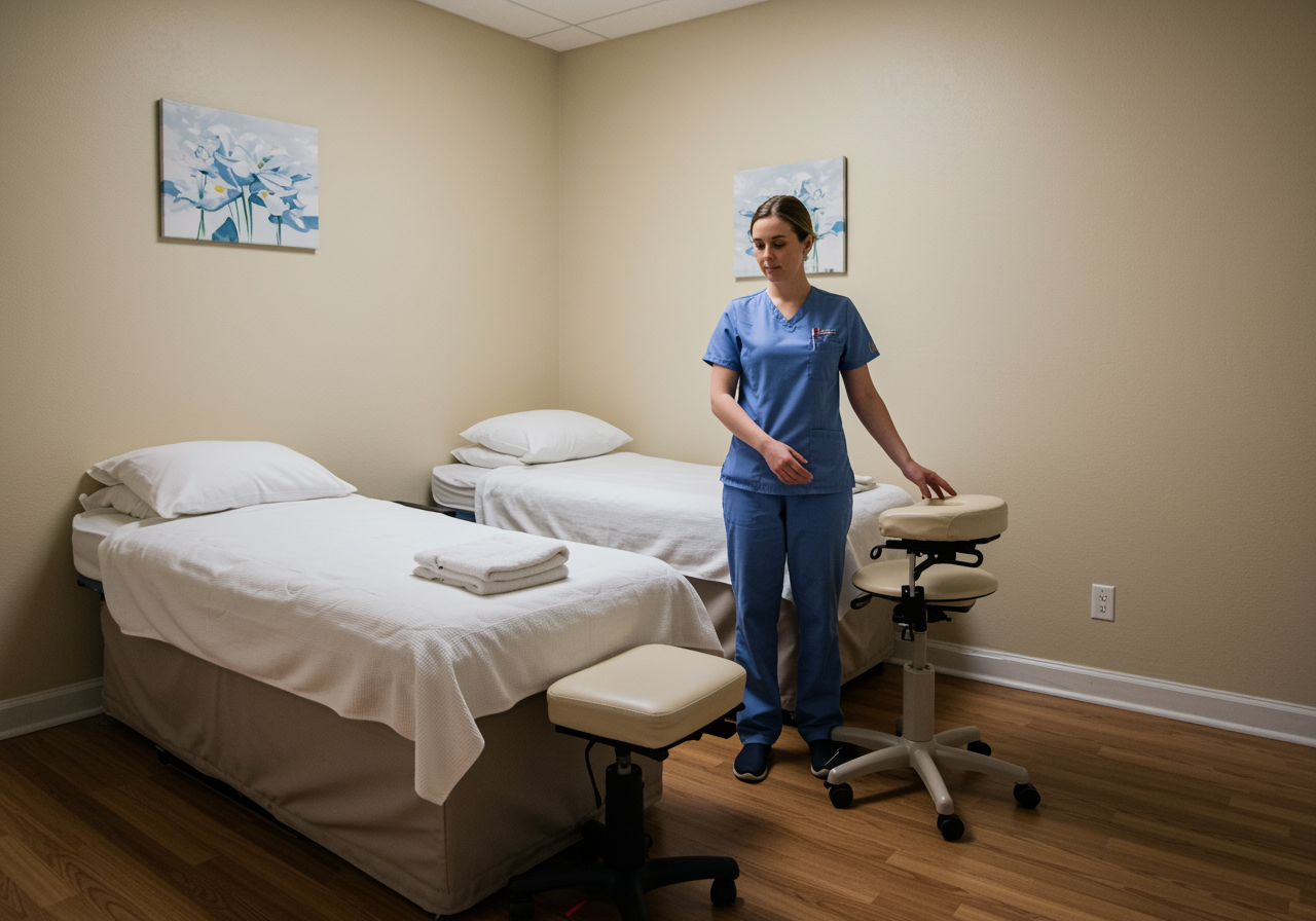 Healthcare on-site massage and relaxation rooms for staff wellbeing